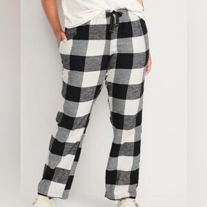Old Navy Mid-Rise Flannel Pajama Pants -Women XL Black Buffalo Plaid